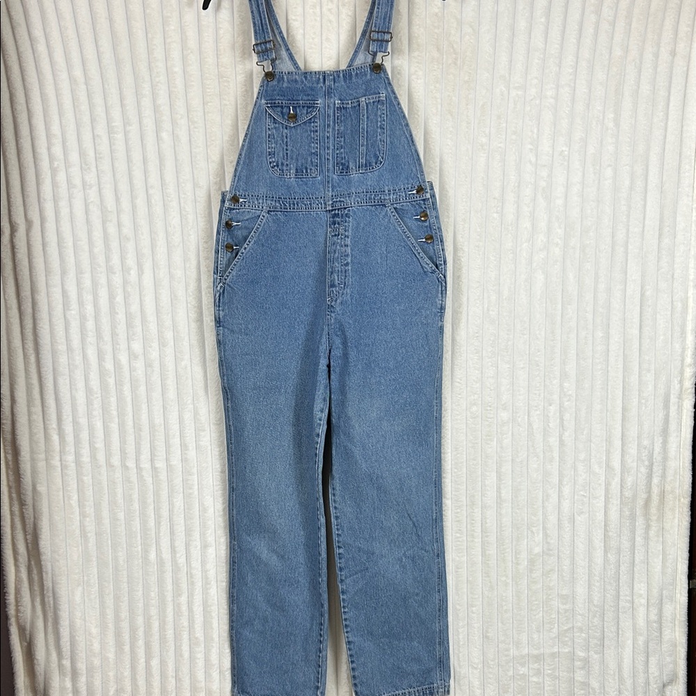 Vintage L.L. Bean Women's Denim Jean bib Overalls Size 12 MT